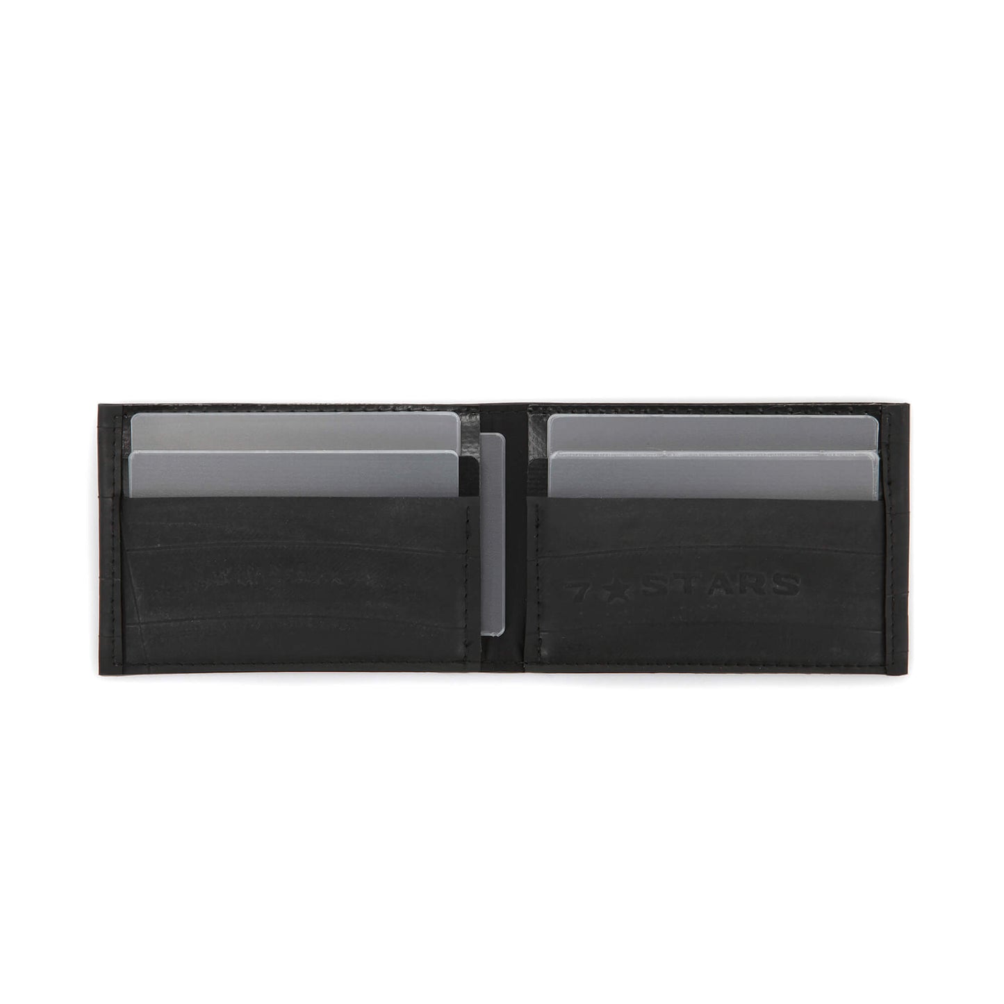 Portacarte nero minimale, portacarte sostenibile, accessorio per uomo vegano, gadget regalo ciclista