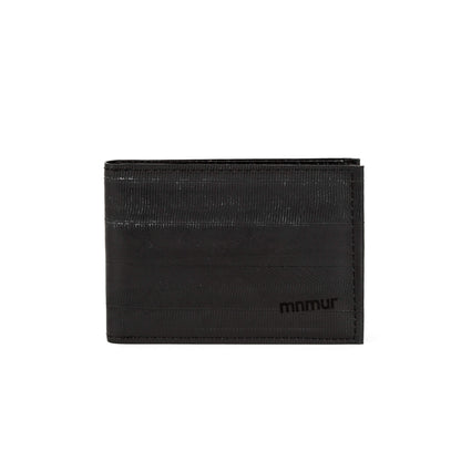 Portacarte nero minimale, portacarte sostenibile, accessorio per uomo vegano, gadget regalo ciclista