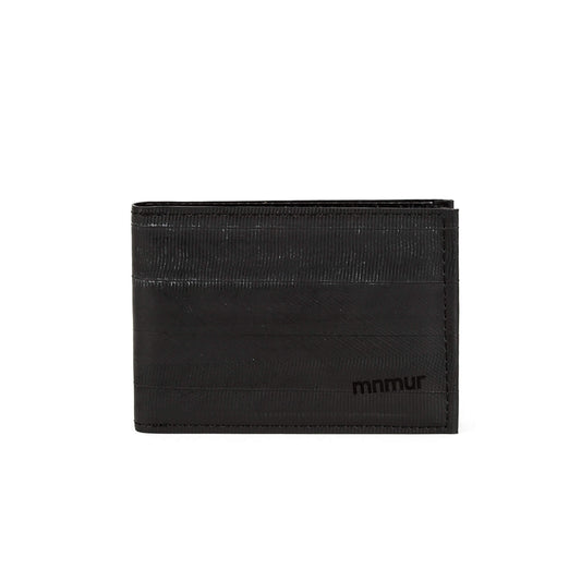 Portacarte nero minimale, portacarte sostenibile, accessorio per uomo vegano, gadget regalo ciclista