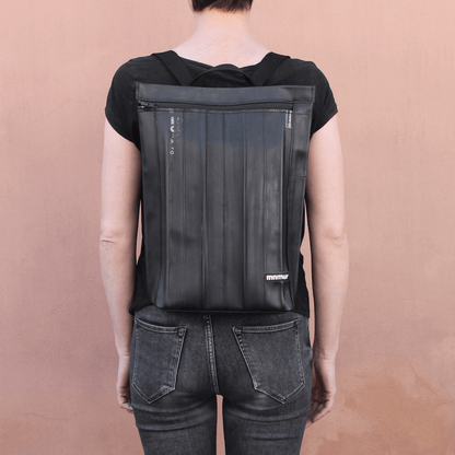 Zaino Donna Vegan Riciclato, Zainetto Nero Camera d'Aria